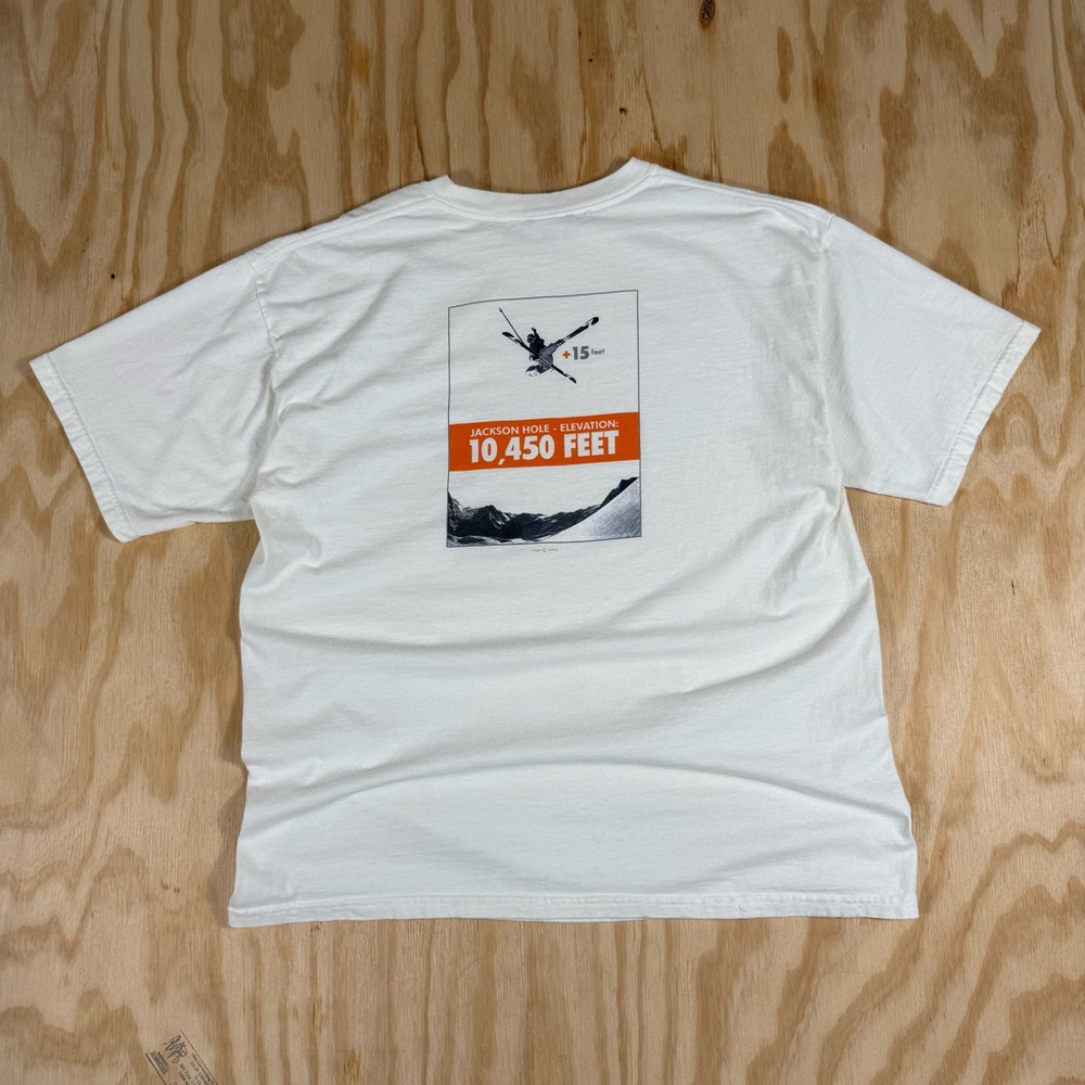 HUGE Jackson Hole T Shirt Ski Wyoming Graphic Vintage 2003 White Size XL